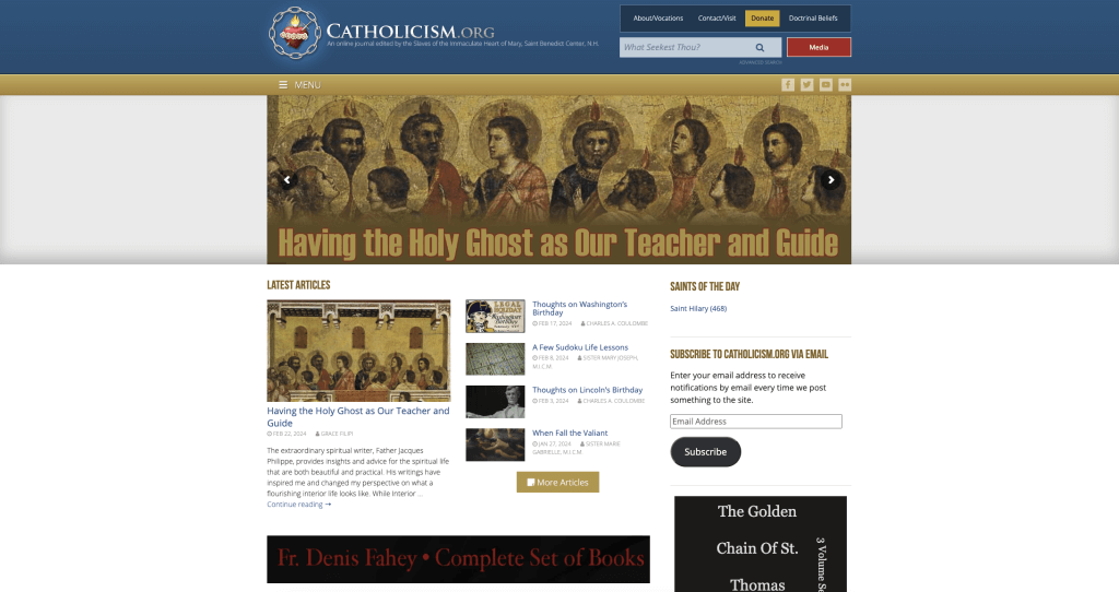 Screenshot of Catholicism.org