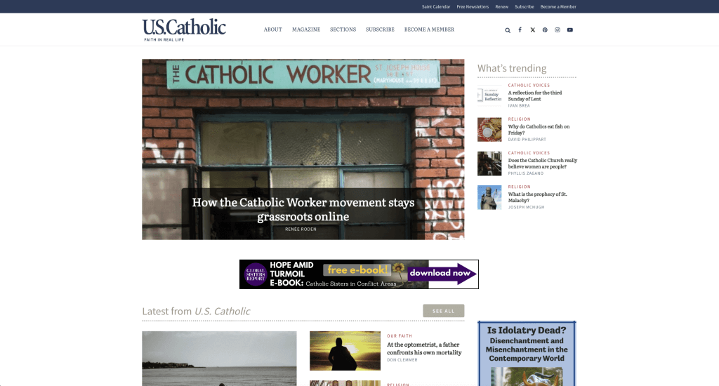 US Catholic homepage